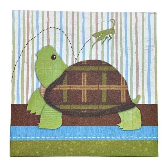 Oopsy Daisy Too Backyard Friends Canvas Wall Art Set of 2 Frog Turtle 10 x 10 In - Picture 3 of 8